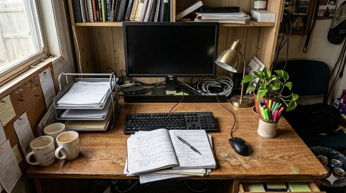 How to Organize a Home Office Desk for Research and Paper Notes Without Losing Work Surface